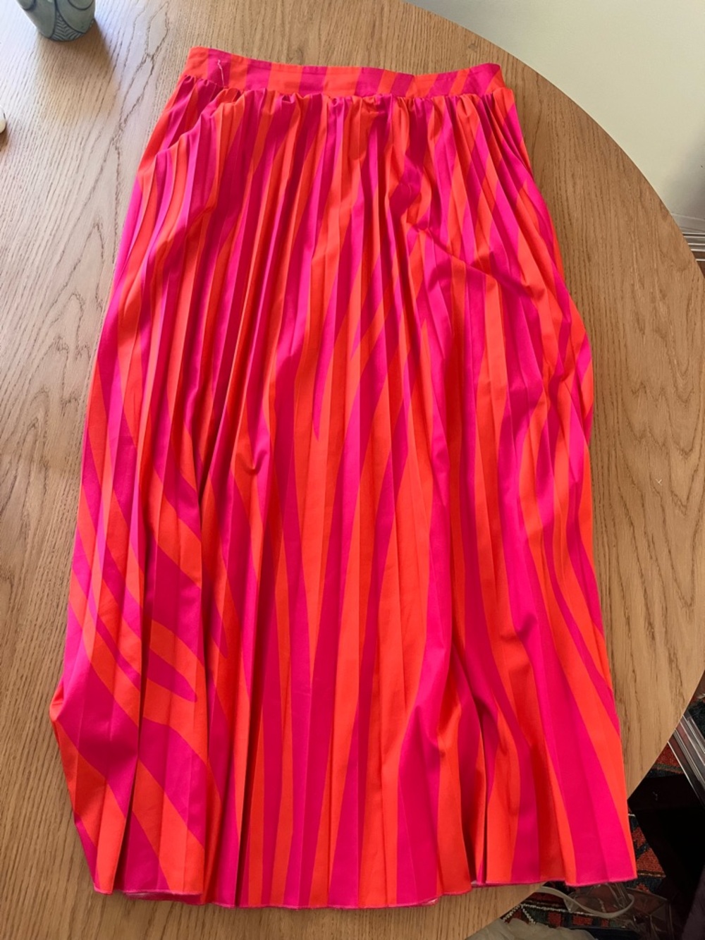 Bright Pink & Orange Pleated Women's Skirt